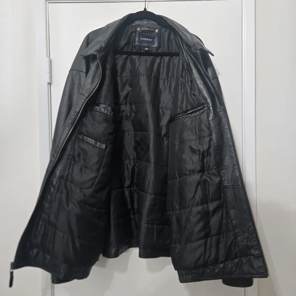Harbor Bay Genuine Leather Black Biker Outlaw Jacket 4XL Tall - Picture 6 of 11